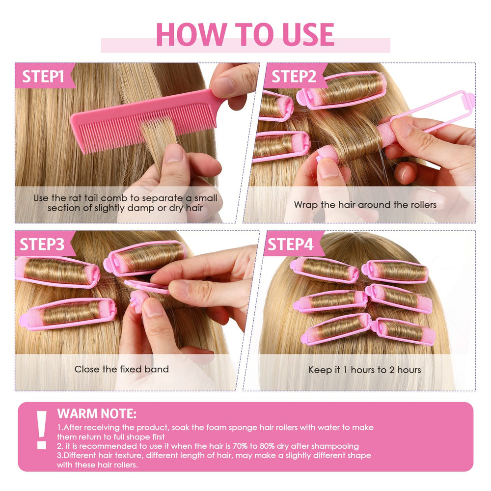 Syhood close-up of soft foam curler showing gentle, curl-ready texture for overnight use.
