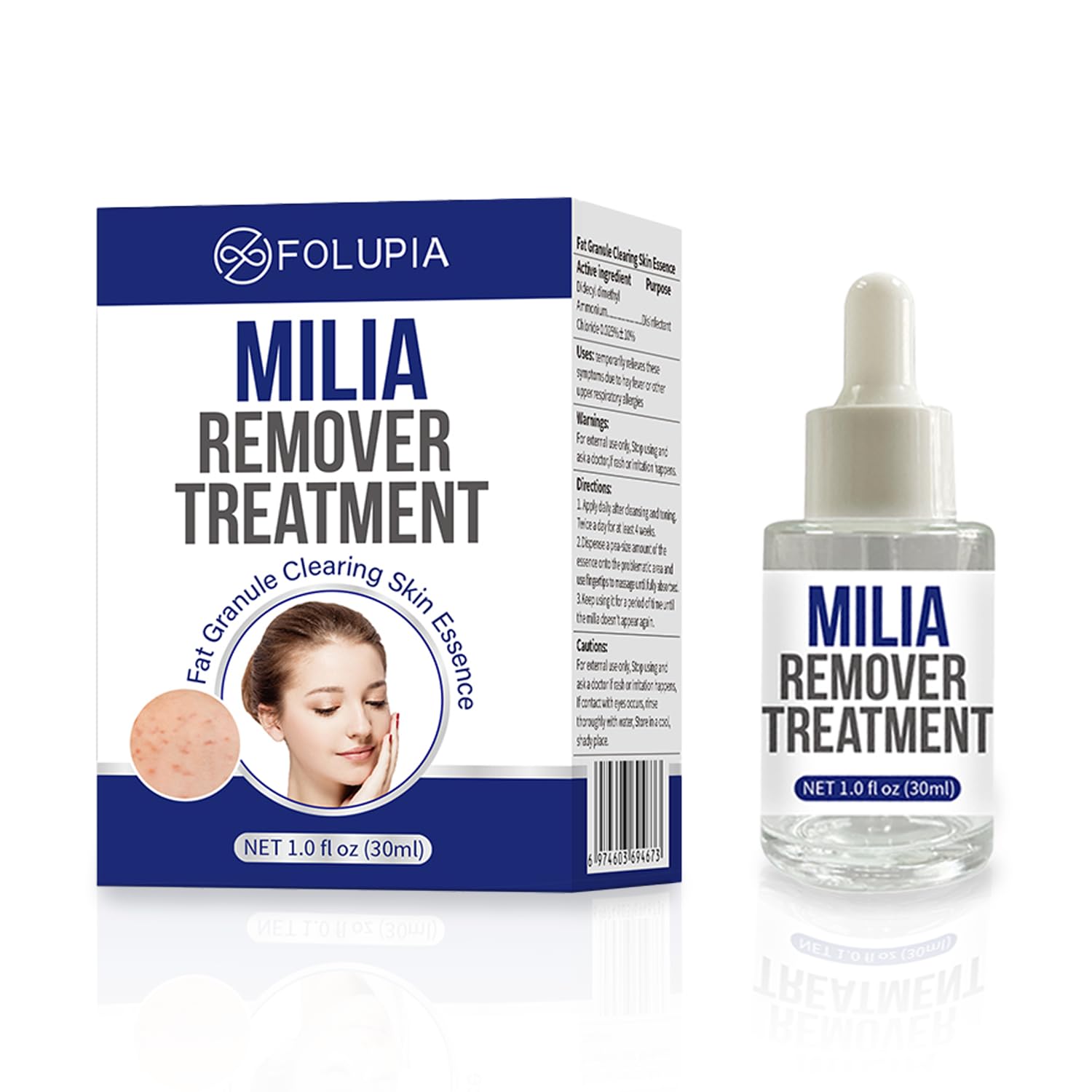 Sylvirene Milia Remover Serum bottle close-up for targeted treatment.