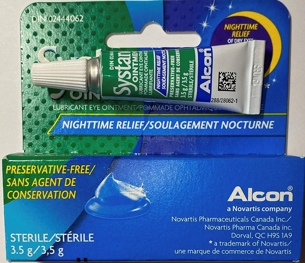 Ingredients label on packaging highlights actives for eye lubrication and comfort.