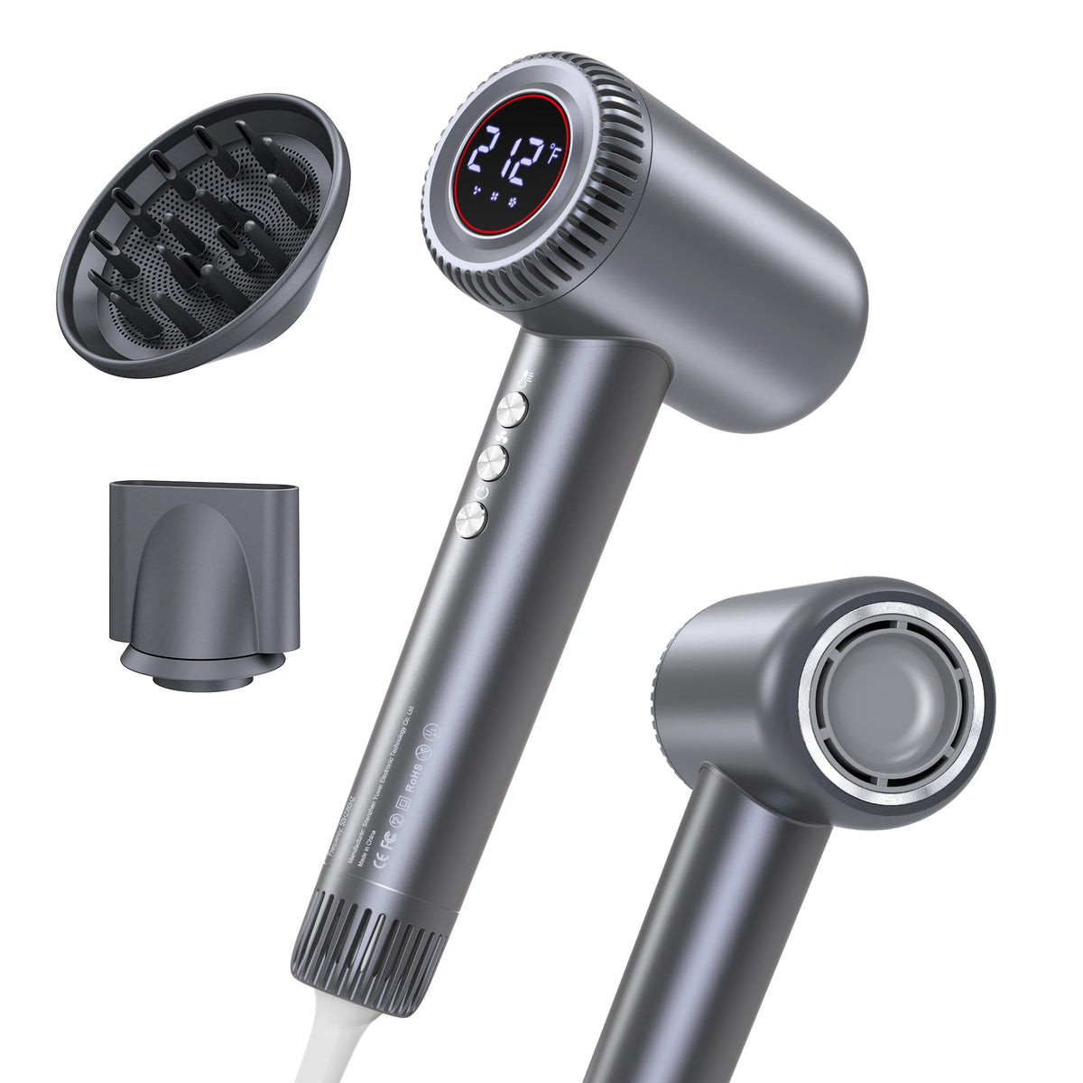 Syvekk hair dryer fast-drying motor demonstrates quick blow-dry results.