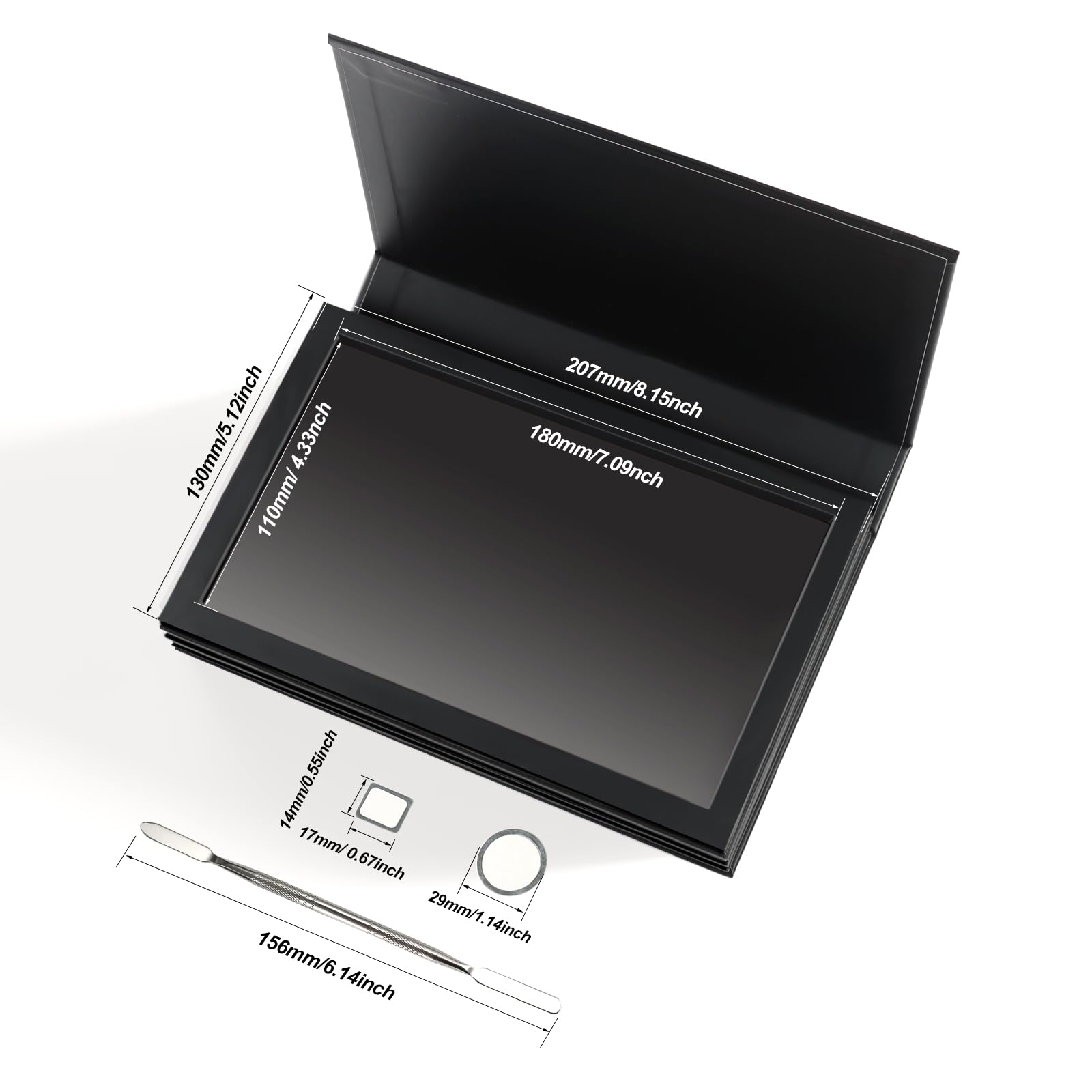 SZDYM empty magnetic palette inside displays four layers for organization