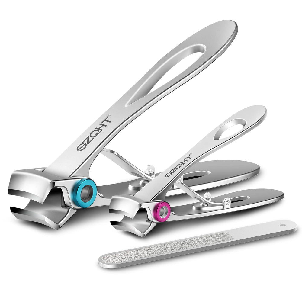 SZQHT extra-wide jaw nail clippers closeup showing 15mm opening for thick nails.