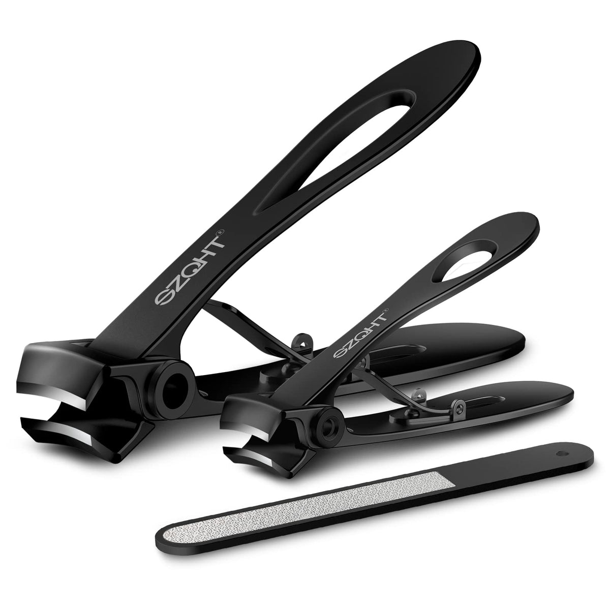 SZQHT extra-wide jaw opening nail clippers front view for thick nails and easy trimming