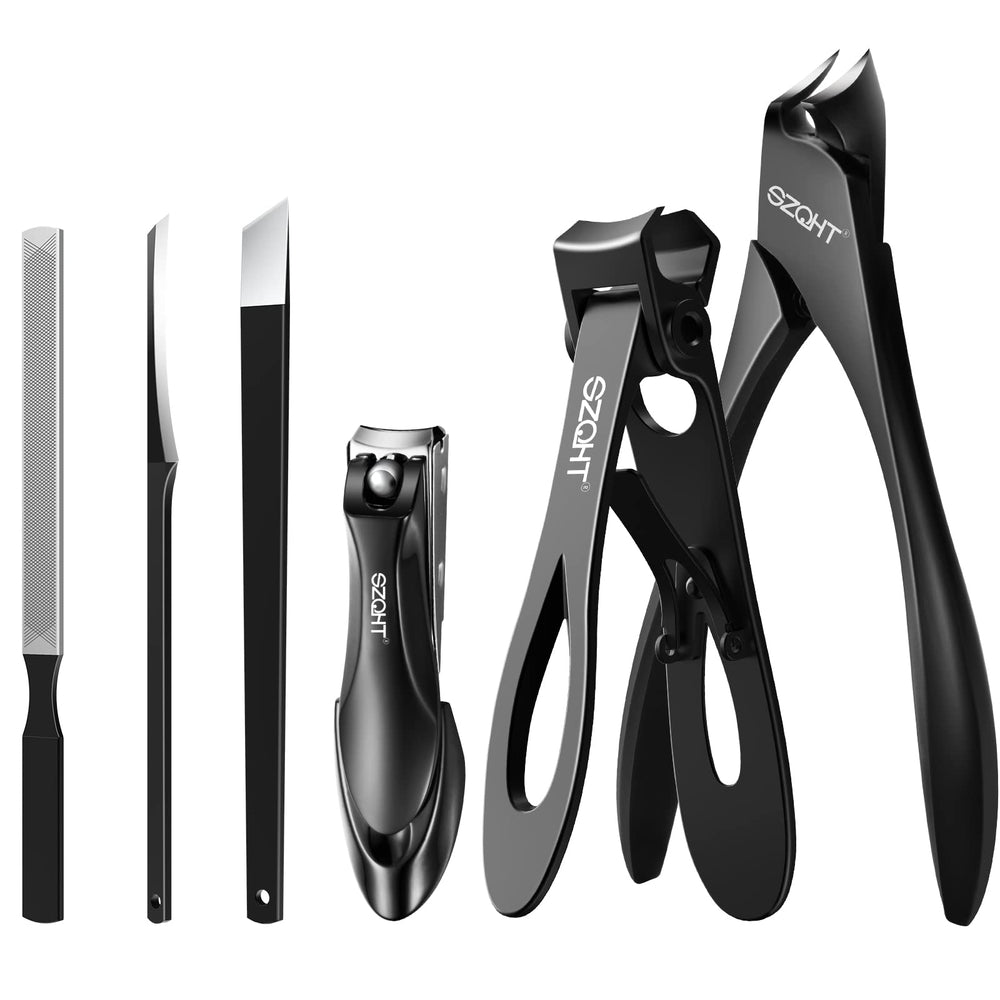 SZQHT podiatrist toenail clippers set front view showing professional design for thick nails