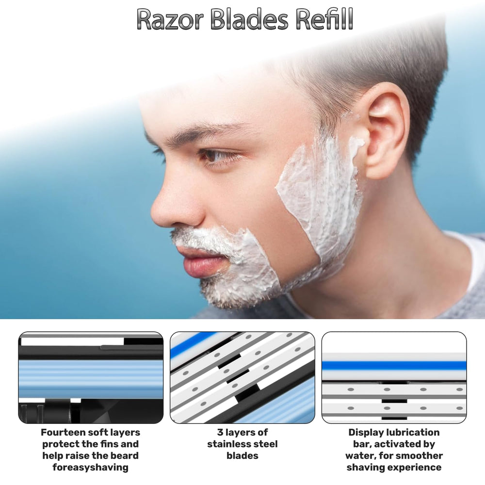 T.Chilyn Ma-ch 3 compatibility highlighting universal fit and smooth, tug-free shaving.