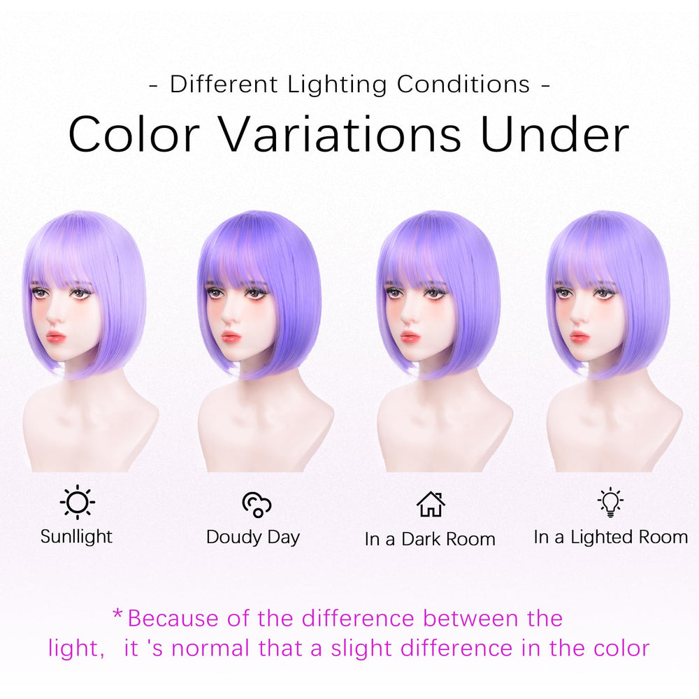 T-color Purple Bob Wig daily-cosplay versatility for daily looks and events.