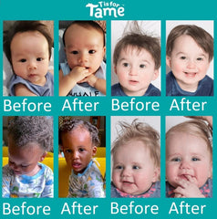 T is for Tame kids' hair after-use showcasing soft, residue-free finish