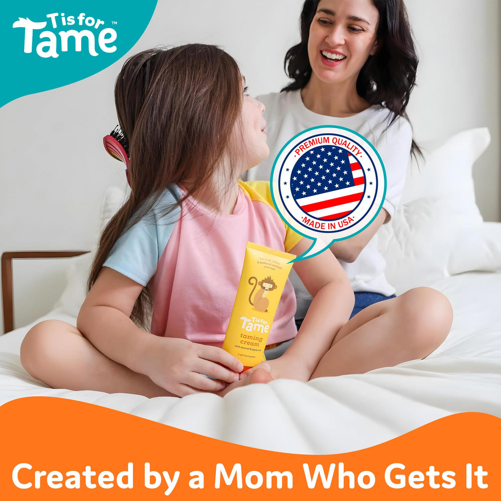 Morning routine with T is for Tame keeps hair manageable