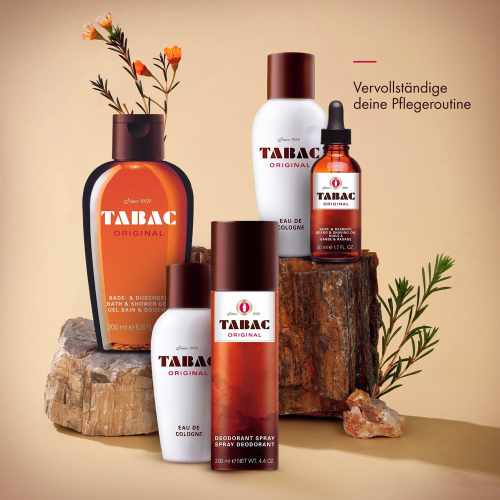 Tabac Original lifestyle shot emphasizes timeless masculine scent for daily routines.