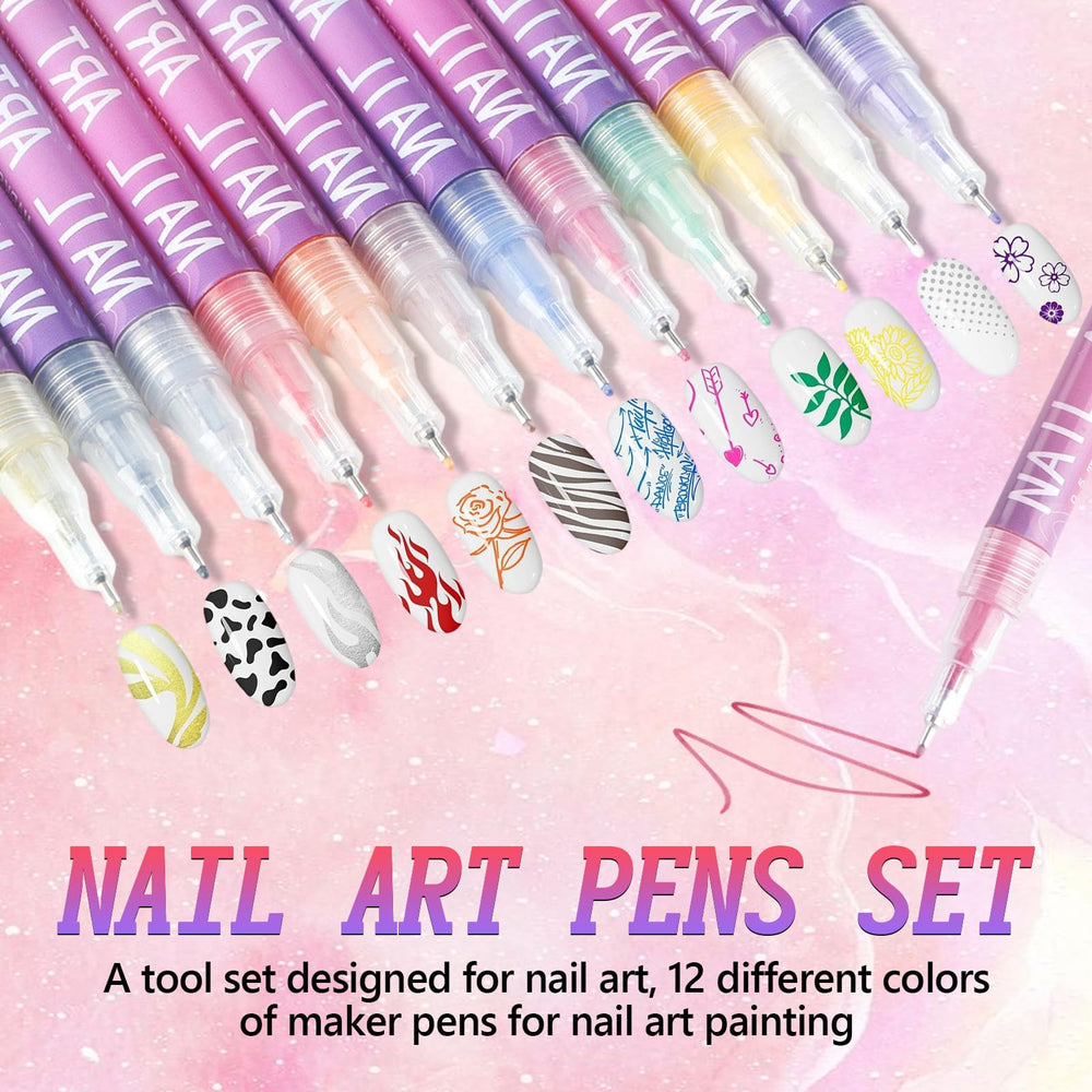 Tabriyot nail art pens 0.5mm tip for precise detailing and intricate line work