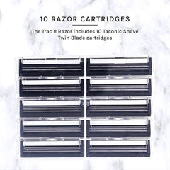 Taconic Shave chrome-plated handle with rubber grip rings for wet shower use
