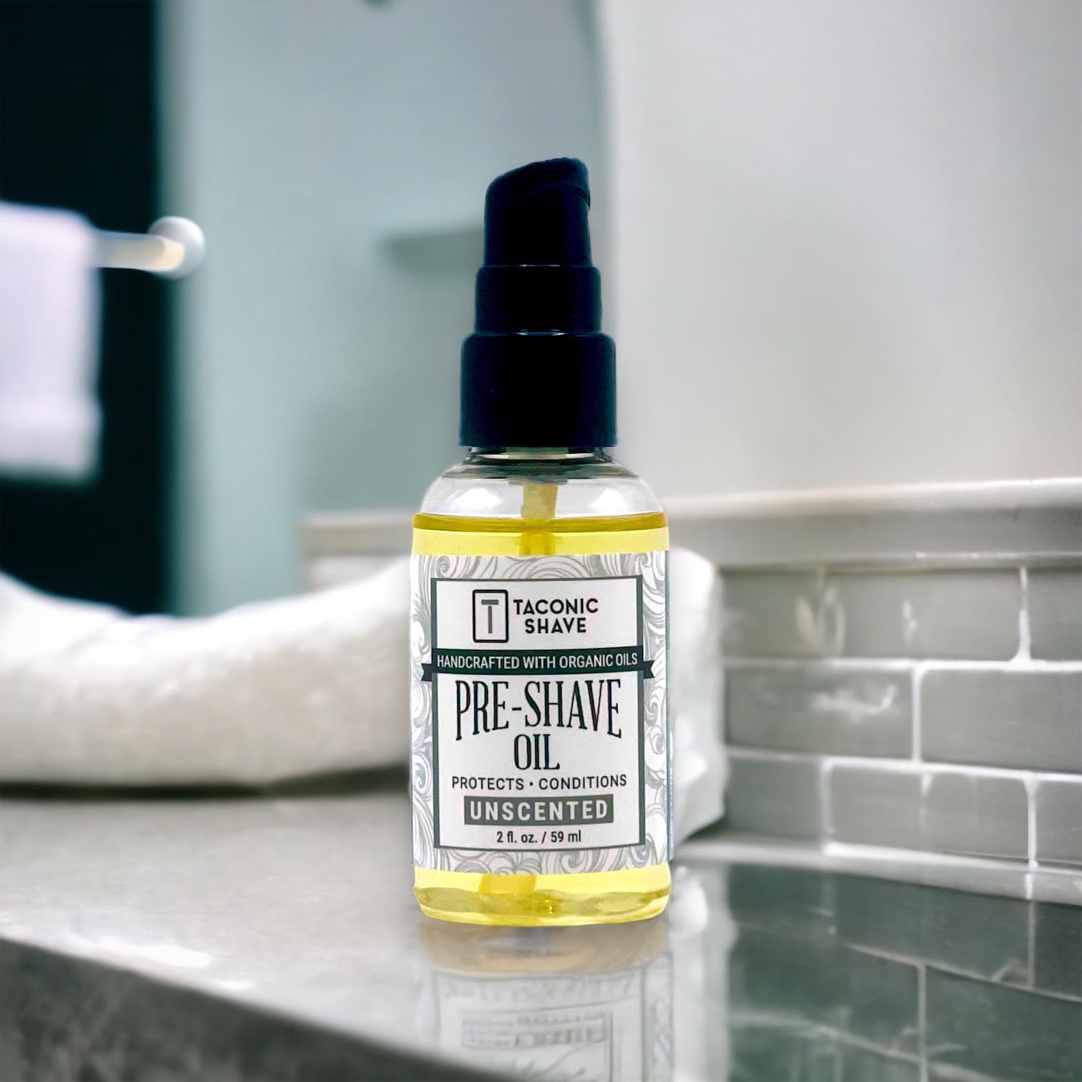 Taconic Shave pre-shave oil used by professionals in barbershops