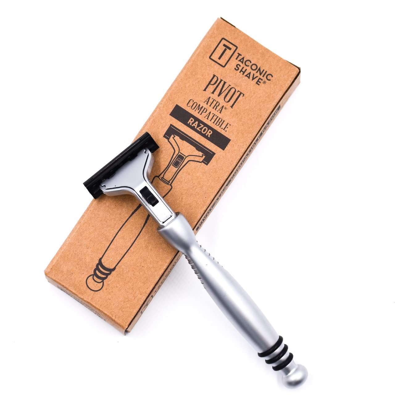 Taconic Shave ready-to-use pack shows preloaded cartridges for instant grooming