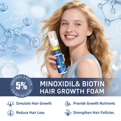 Tacruitf Minoxidil Foam bottle closeup highlighting texture and unscented formula