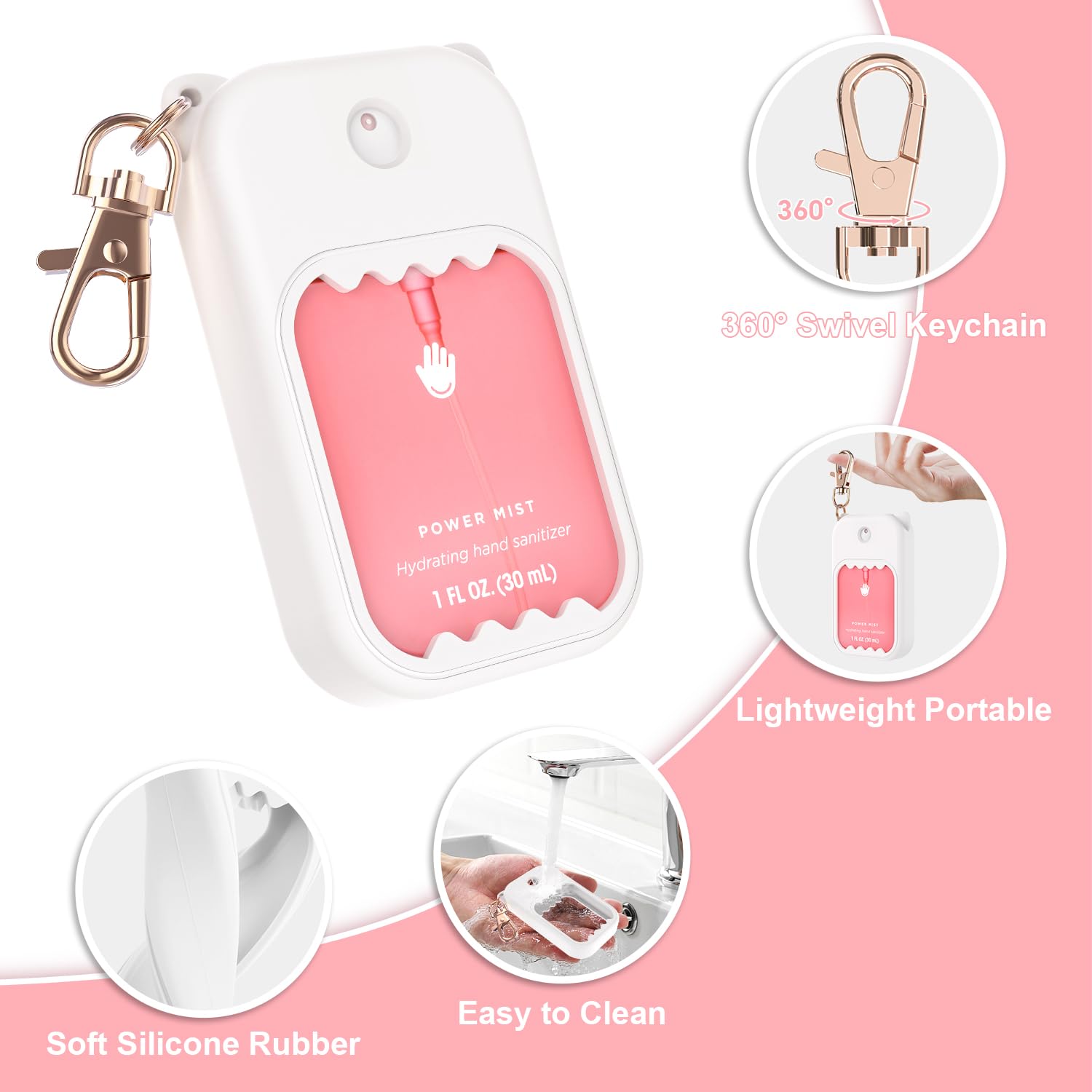 taessv 360-degree swivel keychain closeup enables easy clipping to bags or keys