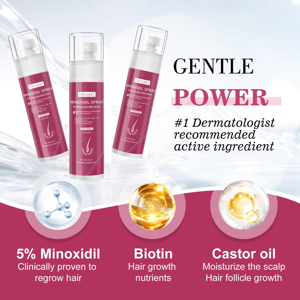 TAGOQHIA minoxidil biotin-infused bottle highlights added nourishment for follicles