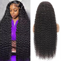 Tagota deep wave lace front wig close-up shows natural density.