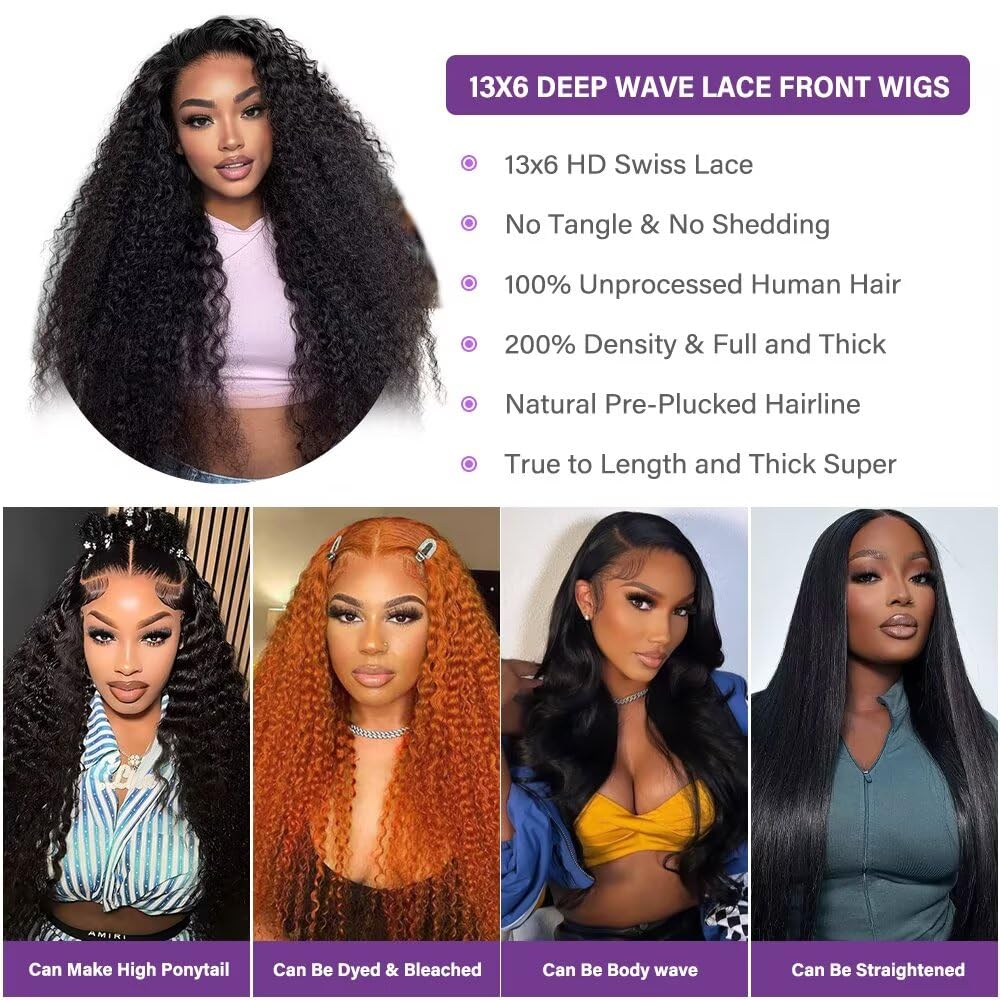 Tagota deep wave wig with pre-plucked natural hairline.