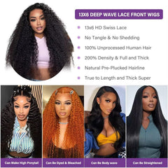 Tagota deep wave wig with pre-plucked natural hairline.