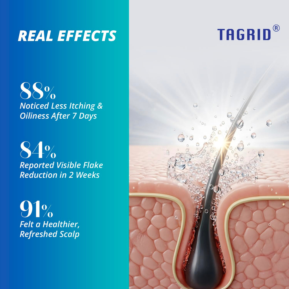 TAGRID shampoo lather close-up showing rich foam for gentle cleansing.