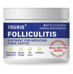 TAGRID Folliculitis Cream bottle front for daily-use hydration and soothing relief.