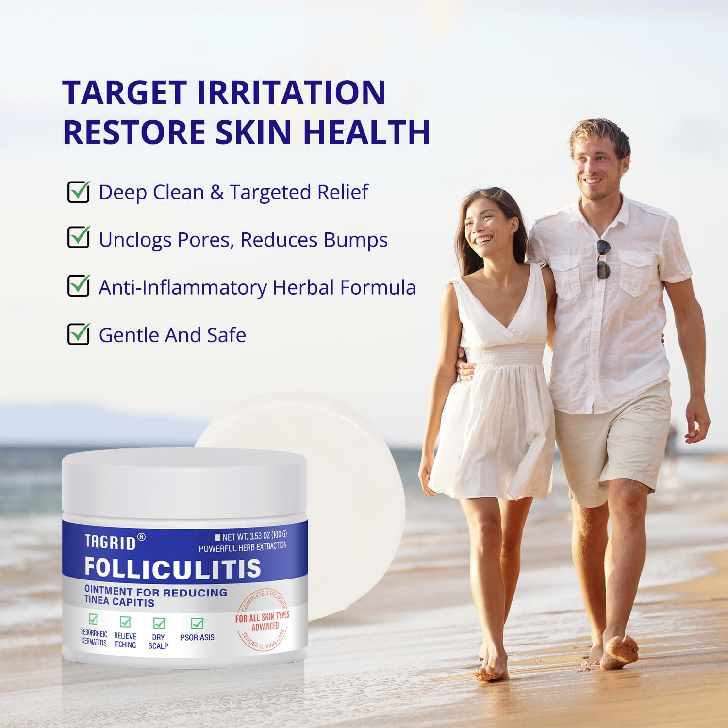 TAGRID Folliculitis Cream face and body routine in daily care.