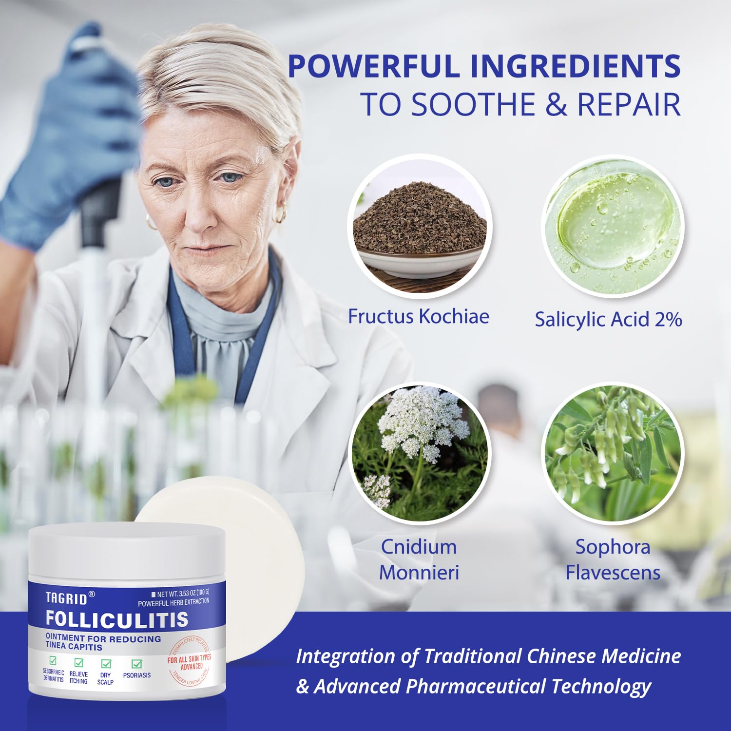 TAGRID Folliculitis Cream packaging box for everyday facial and body care.