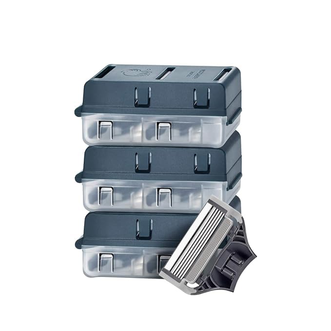 Taha razor refills 12-count pack for a close, comfortable shave.