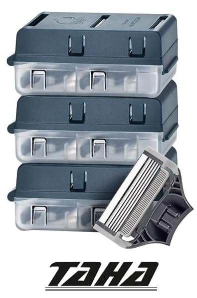 Taha razor refills flex hinge contouring aids smooth facial curves.