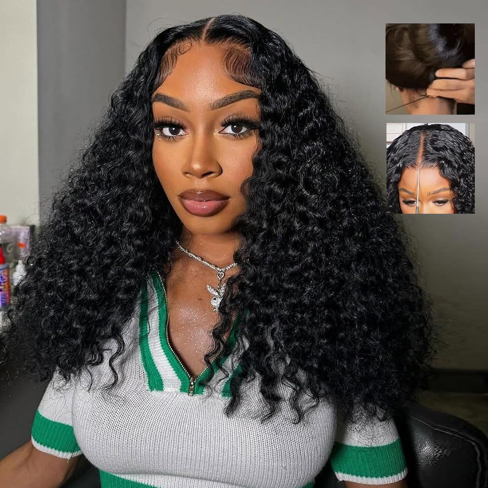 Tahikie 7x6 Burmese curly wig, front view for natural parting and volume