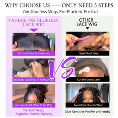 Tahikie glueless wig with preplucked hairline ready to wear
