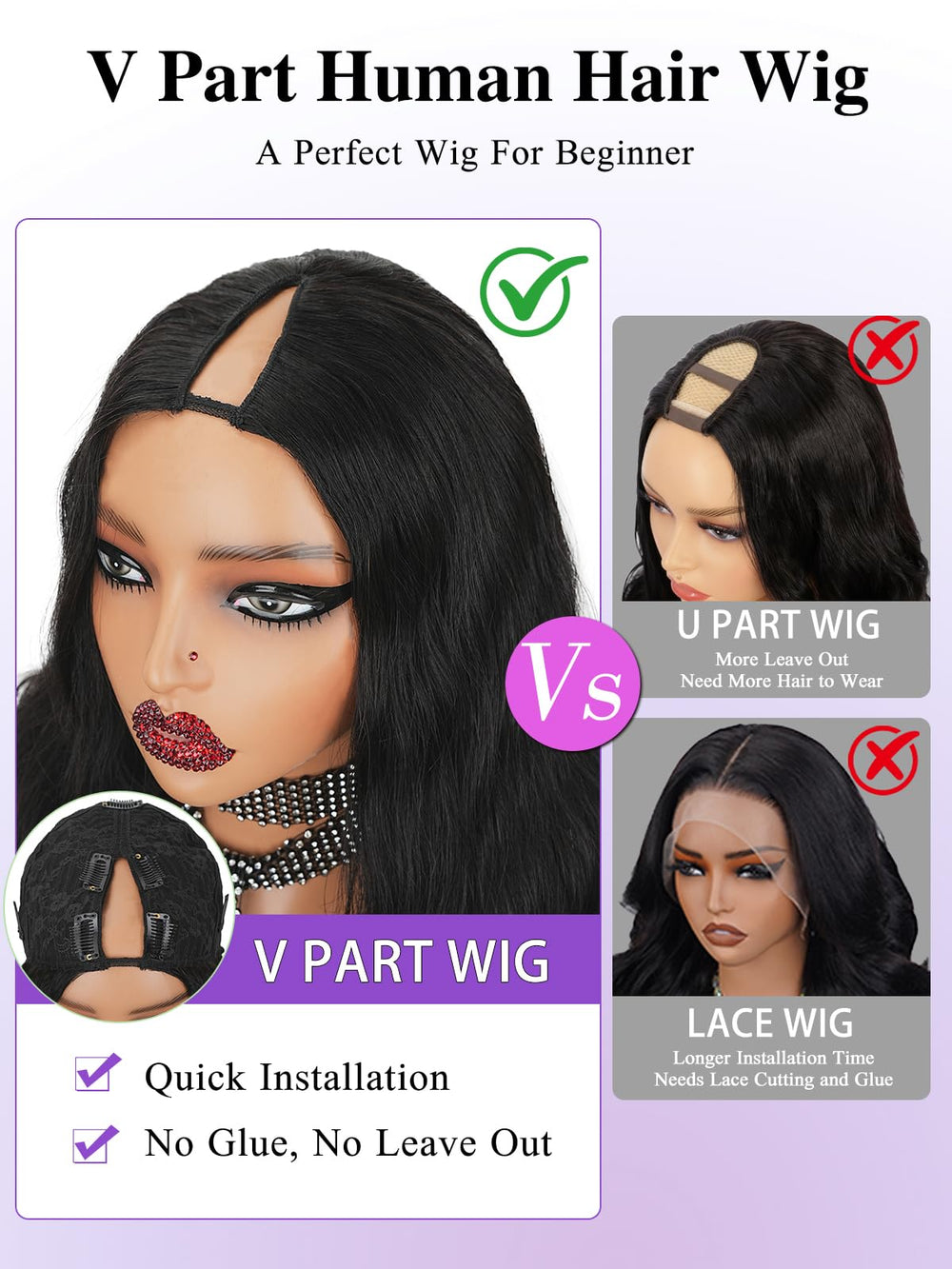 Tahikie V Part Wig 3.0 comb grip reduces pulling and pain