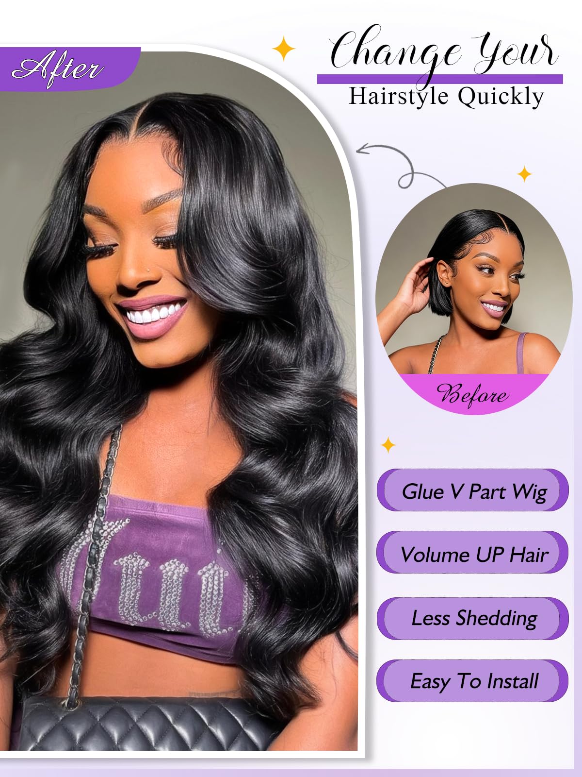 Tahikie V Part Wig right front view highlighting seamless blend with hairline