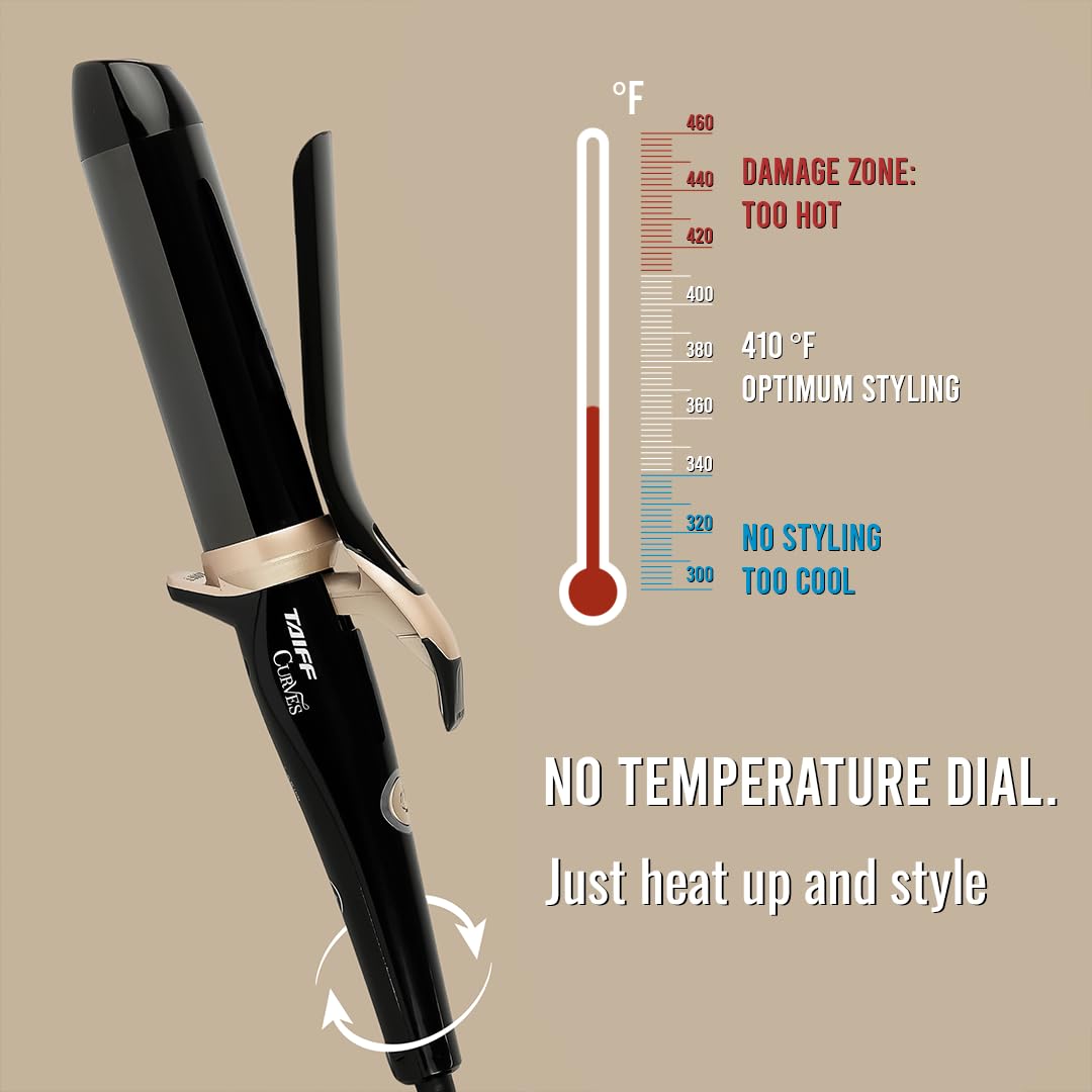 TAIFF Curves clamp with smooth-release feature for snag-free styling