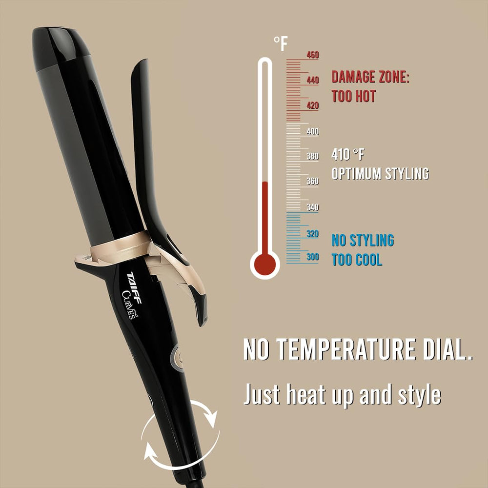 TAIFF Curves clamp with smooth-release feature for snag-free styling