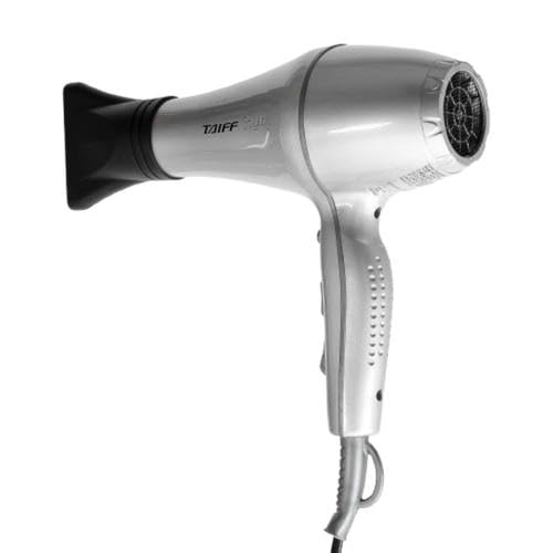 Taiff IonSense Silver with diffuser attachment promoting even airflow for defined curls.