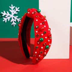 TailaiMei Christmas headband, green rhinestones, delivers elegant holiday shine.