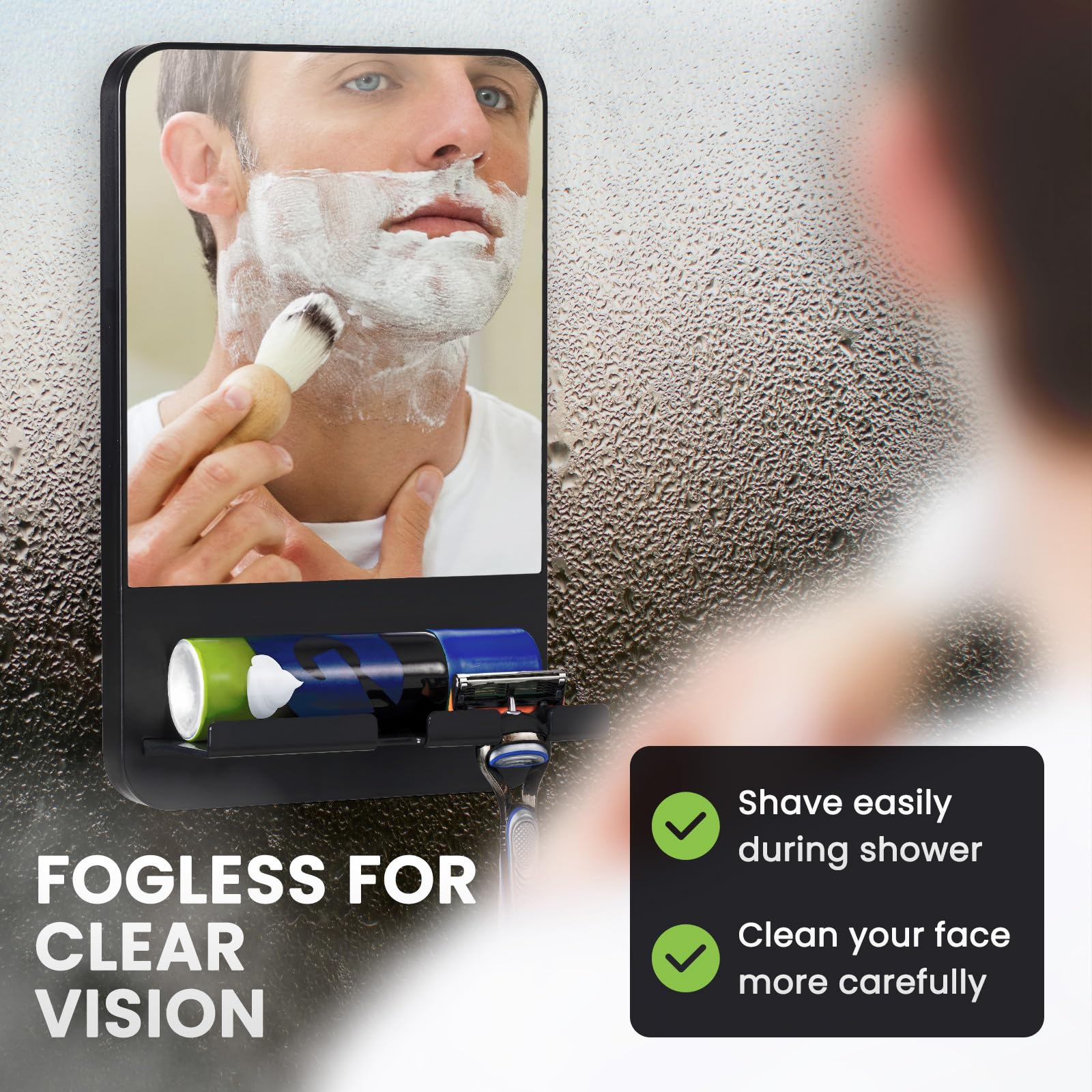 TAILI fogless mirror emphasizes quick setup and simple maintenance.