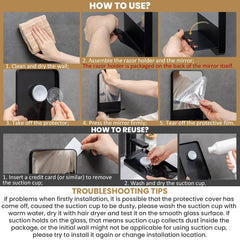 TAILI fogless mirror features a storage tray for gel and essentials during routines.