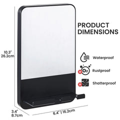 TAILI fogless shower mirror with suction cup adheres firmly on tile for hands-free shaving.