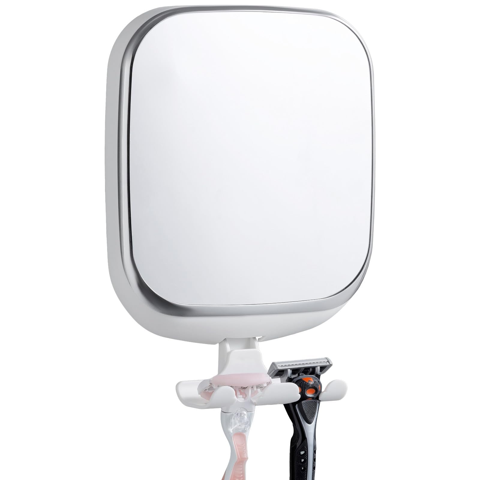 TAILI fogless shower mirror with razor holder for convenient shaving within reach.