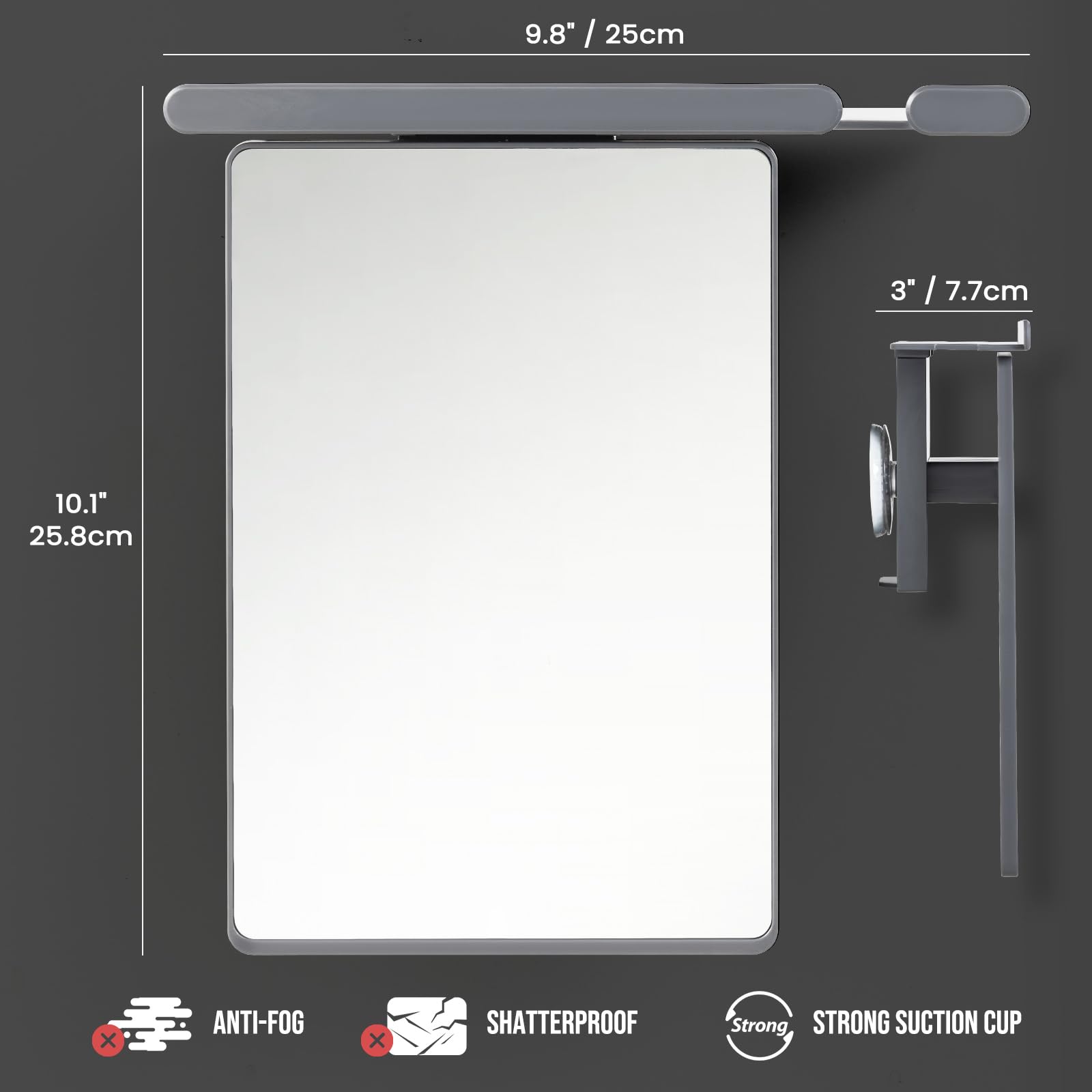 Taili fogless mirror with razor holders keeps shaving tools organized.