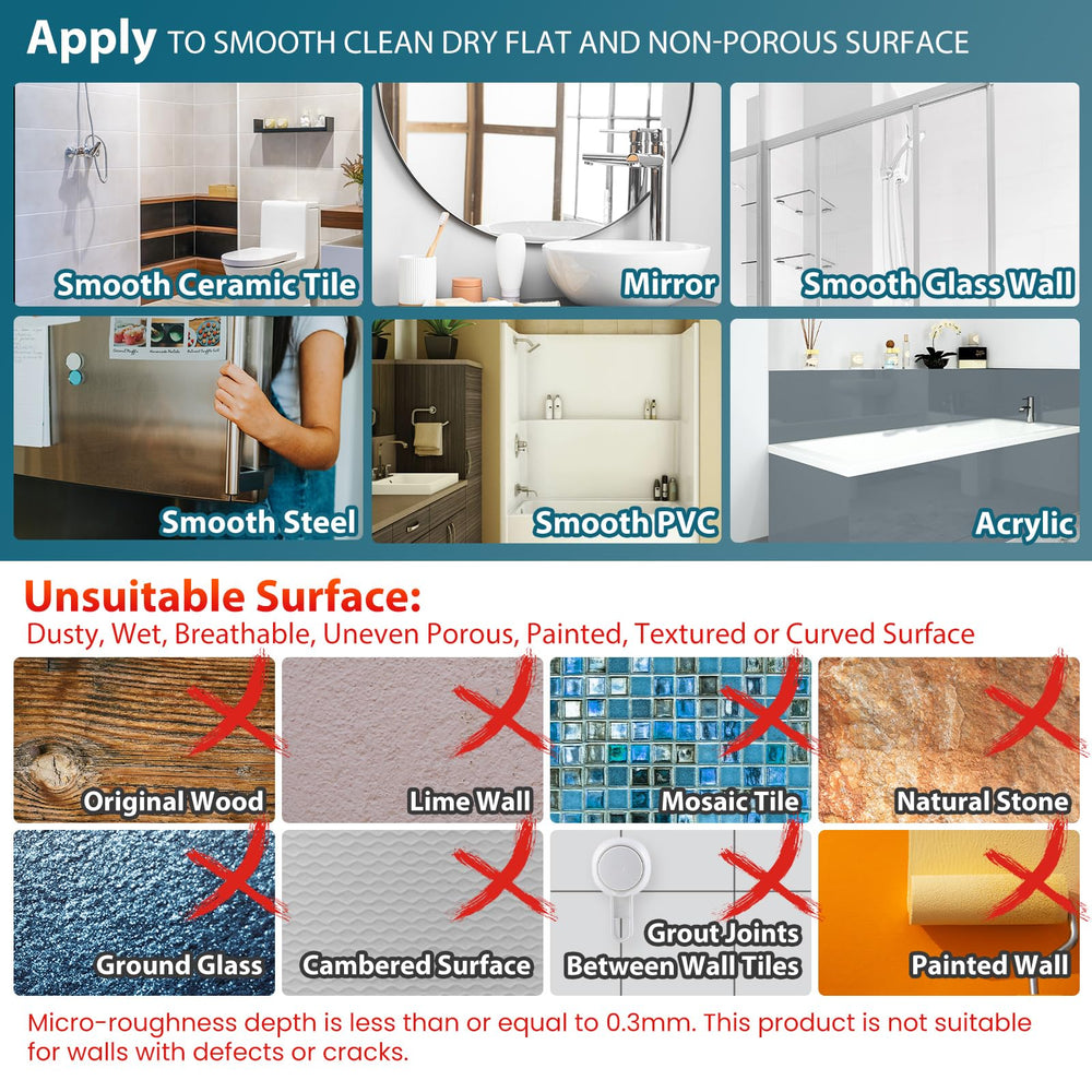 TAILI waterproof, shatterproof acrylic build ensures safe shower use.