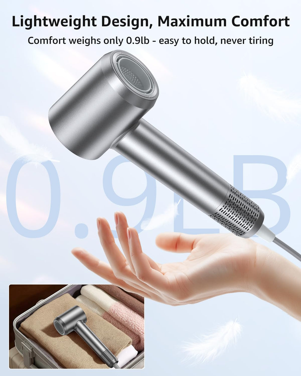 Tailulu HF03 LED heat settings provide tailored styling for care.