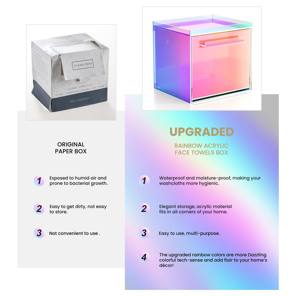 TAINESS Rainbow box with drawer open displaying organized wipes and towels