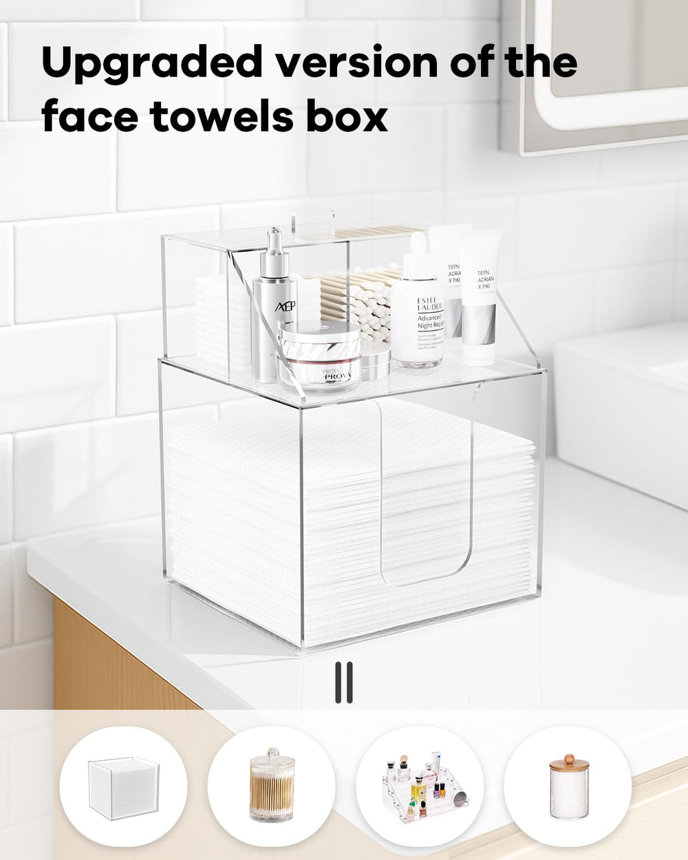 TAINESS U-shaped bottom opening enables easy towel extraction with no drawer space needed