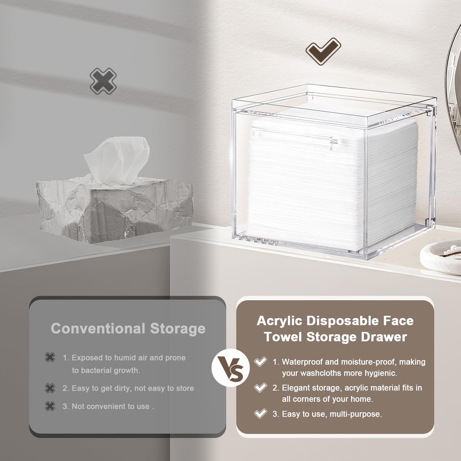 TAINESS wall-mounted towel storage demonstrates compact, dust-free bathroom organization.