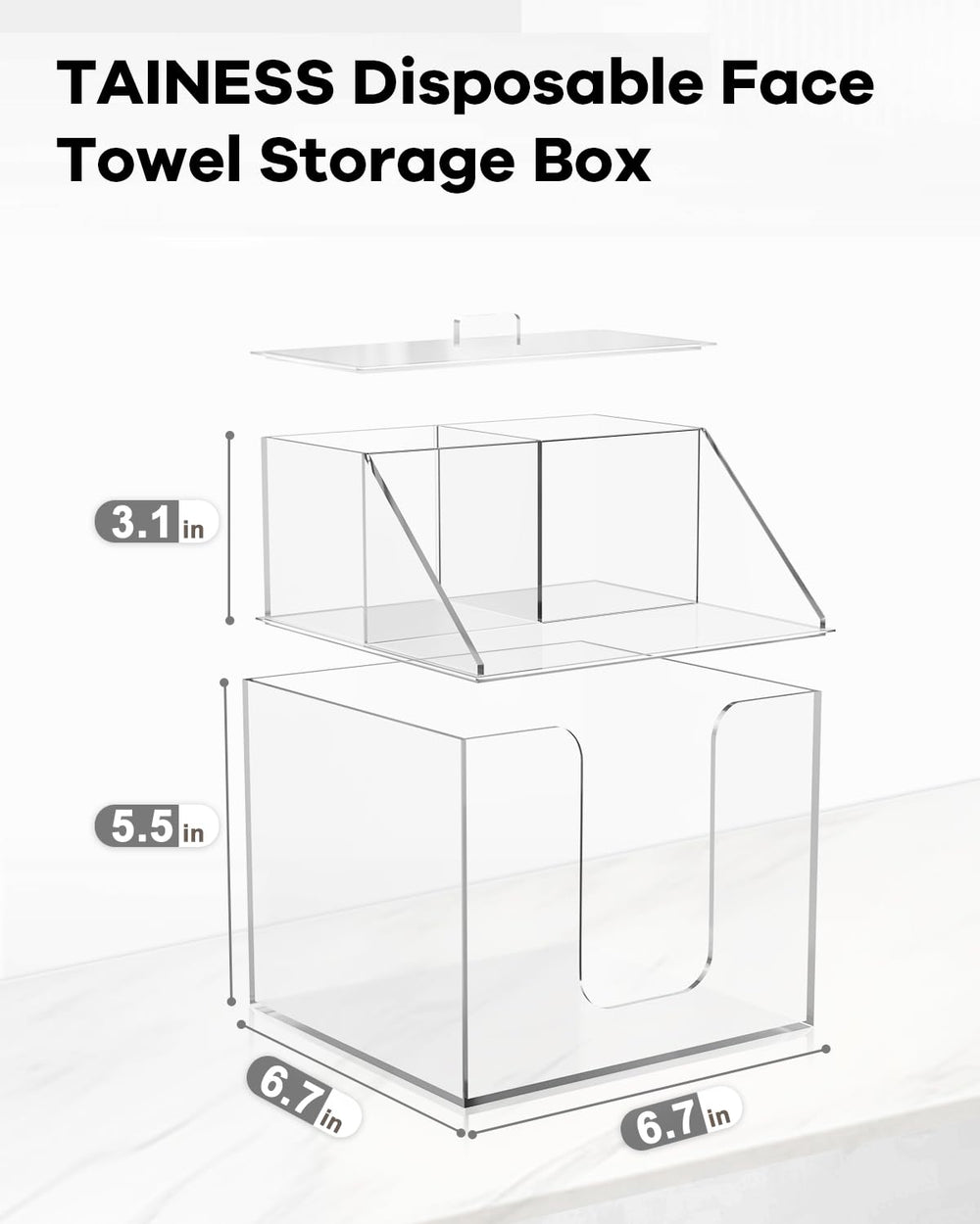 TAINESS waterproof design protects towels and cosmetics from humidity in bathroom