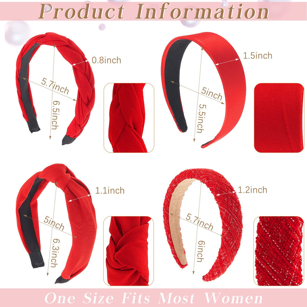 Taiyin red headband knotted design adds cute detail and secure hold.