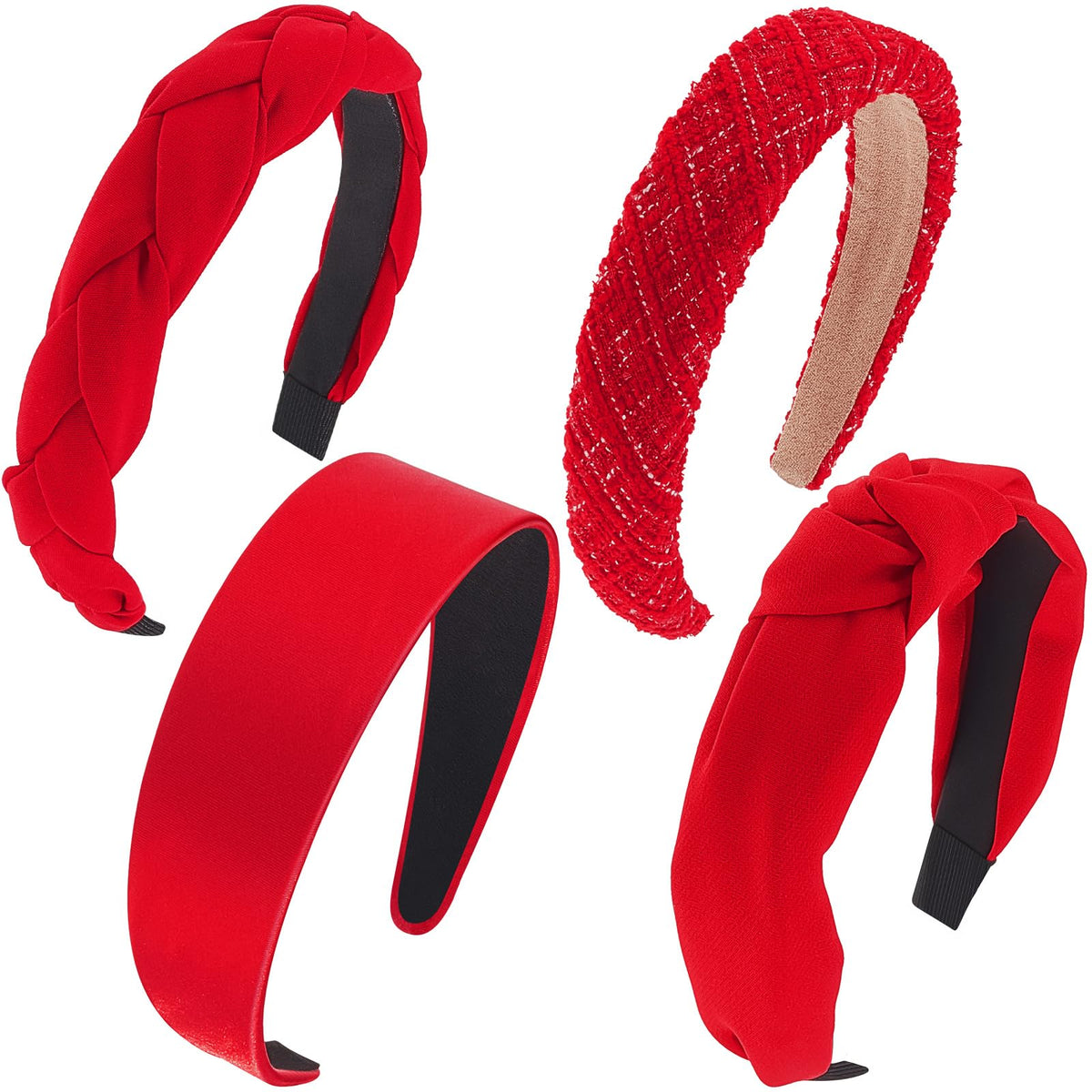 Taiyin red headband plain style seen from front for everyday wear and comfort.
